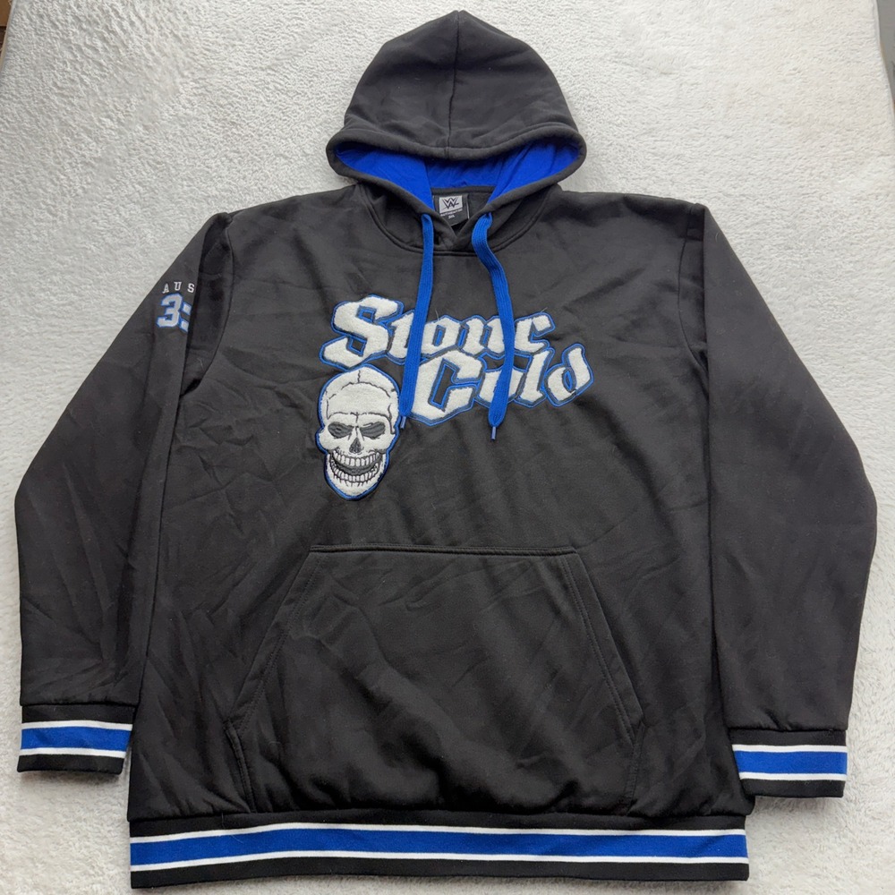 WWE Stone Cold Steve Austin 3:16 Skull Hoodie Black Blue Mens 3XL Authentic